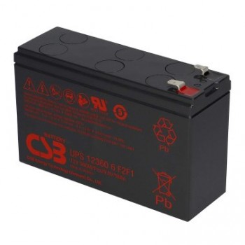 BATTERIA RICARICABILE PIOMBO AGM 12V 7,2Ah CSB UPS 123606 F1F2