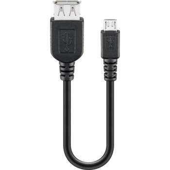 CAVO ADATTATORE USB 2.0 OTG CONNETTORI MICRO USB 'B' MASCHIO - USB 'A' FEMMINA 0.20mt