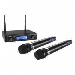 KIT RADIOMICROFONO UHF 2 CANALI CON 2 MICROFONI GELATO 8 CANALI GBC