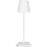 LAMPADA LED RICARICABILE DA TAVOLO 3W DIMMERABILE IN METALLO BIANCO