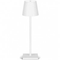 LAMPADA LED RICARICABILE DA TAVOLO 3W DIMMERABILE IN METALLO BIANCO