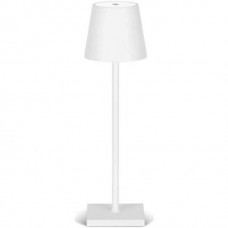 LAMPADA LED RICARICABILE DA TAVOLO 3W DIMMERABILE IN METALLO BIANCO