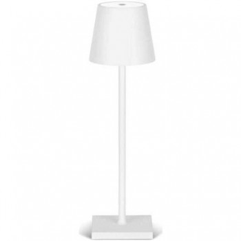 LAMPADA LED RICARIBAILE DA TAVOLO 3W DIMMERABILE IN METALLO BIANCO