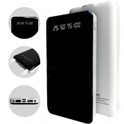 POWERBANK 8800MAH 5V NERO CON 2 PORTE USB E FUNZIONE TORCIA