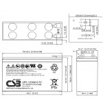 BATTERIA RICARICABILE PIOMBO AGM 12V 7,2Ah CSB UPS 123606 F1F2