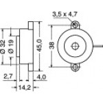 BUZZER MINI 32x14mm 3/24V CON OSCILLATORE