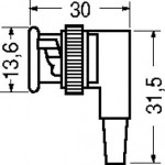 SPINA VOLANTE BNC A VITE AD ANGOLO PER CAVO RG 58/59