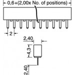 CONNETTORE STRIP LINE FEMMINA DA CIRCUITO STAMPATO PASSO 2,0mm POLI 40