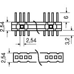 CONNETTORE STRIP LINE MASCHIO DA CIRCUITO STAMPATO PASSO 2,54mm POLI 40