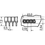 CONNETTORE STRISCIA TULIPANO PASSO 2,54mm POLI 32