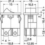 INTERRUTTORE A BILANCIA BIPOLARE 6A (ON-OFF) 19x16