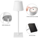 LAMPADA LED RICARIBAILE DA TAVOLO 3W DIMMERABILE IN METALLO BIANCO