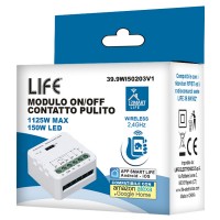 MODULO RELE' 1 CH ON/OFF CONTATTO PULITO NO/NC SMARTLIFE 220V LED 150W / INC.1125W