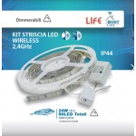 KIT STRIP LED RGB+W SMART LIFE WIRELESS 12V IP44 MT.3 ALIMENTATORE+CONTROLLER