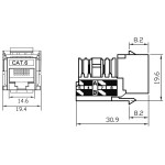 KEYSTONE JACK RJ45 CAT.6 UTP